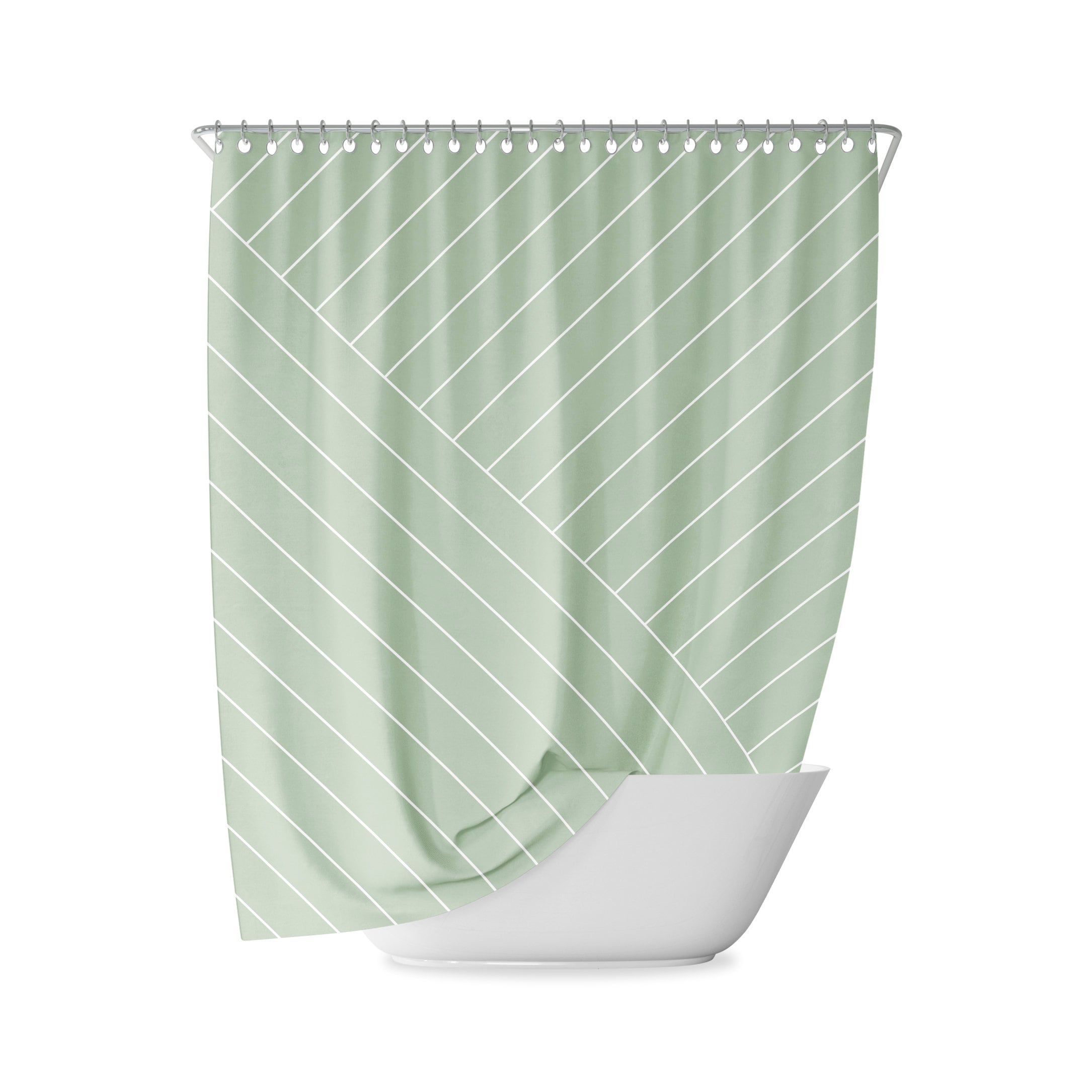 Peach Terracotta Rose Abstract Lines Shower Curtain for Chic Bathroom Decor
