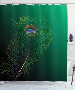 Peacock Bird Plumes Shower Curtain for Bathroom Decor - Animal Print