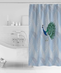 Peacock with Feathers Vibrant Colors Oriental Image Shower Curtain for Bathroom Showers and Bathtubs