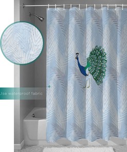 Peacock with Feathers Vibrant Colors Oriental Image Shower Curtain for Bathroom Showers and Bathtubs