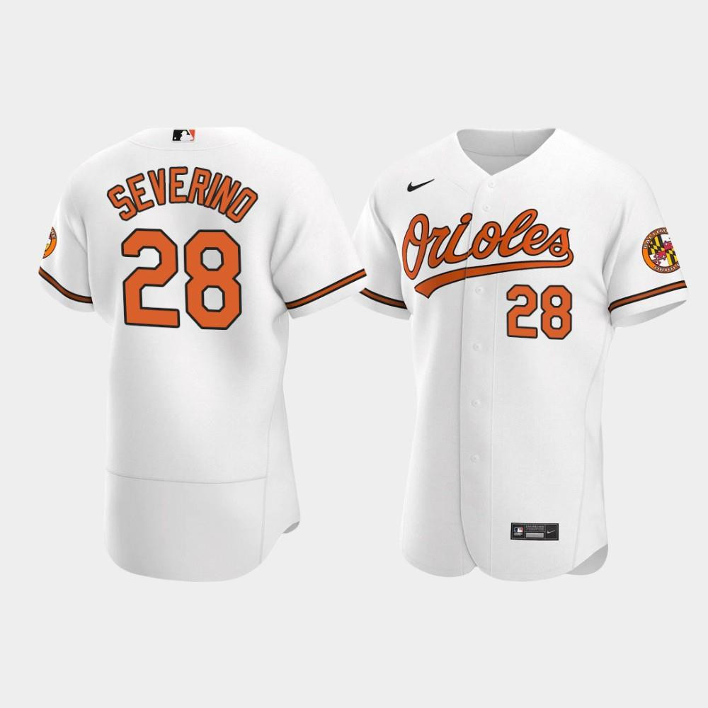 Pedro Severino 28 Baltimore Orioles White Home Jersey