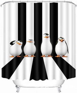Penguins Pattern Shower Curtain - Cute Animals Bathroom Decor