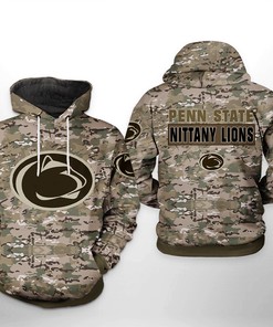 Penn State Nittany Lions NCAA Camo Veteran 3D All Over Print Hoodie, Zip-Up Hoodie