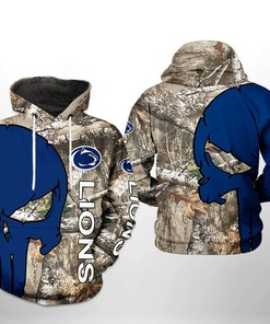 Penn State Nittany Lions NCAA Camo Veteran Hunting 3D Printed Hoodie/Zipper Hoodie