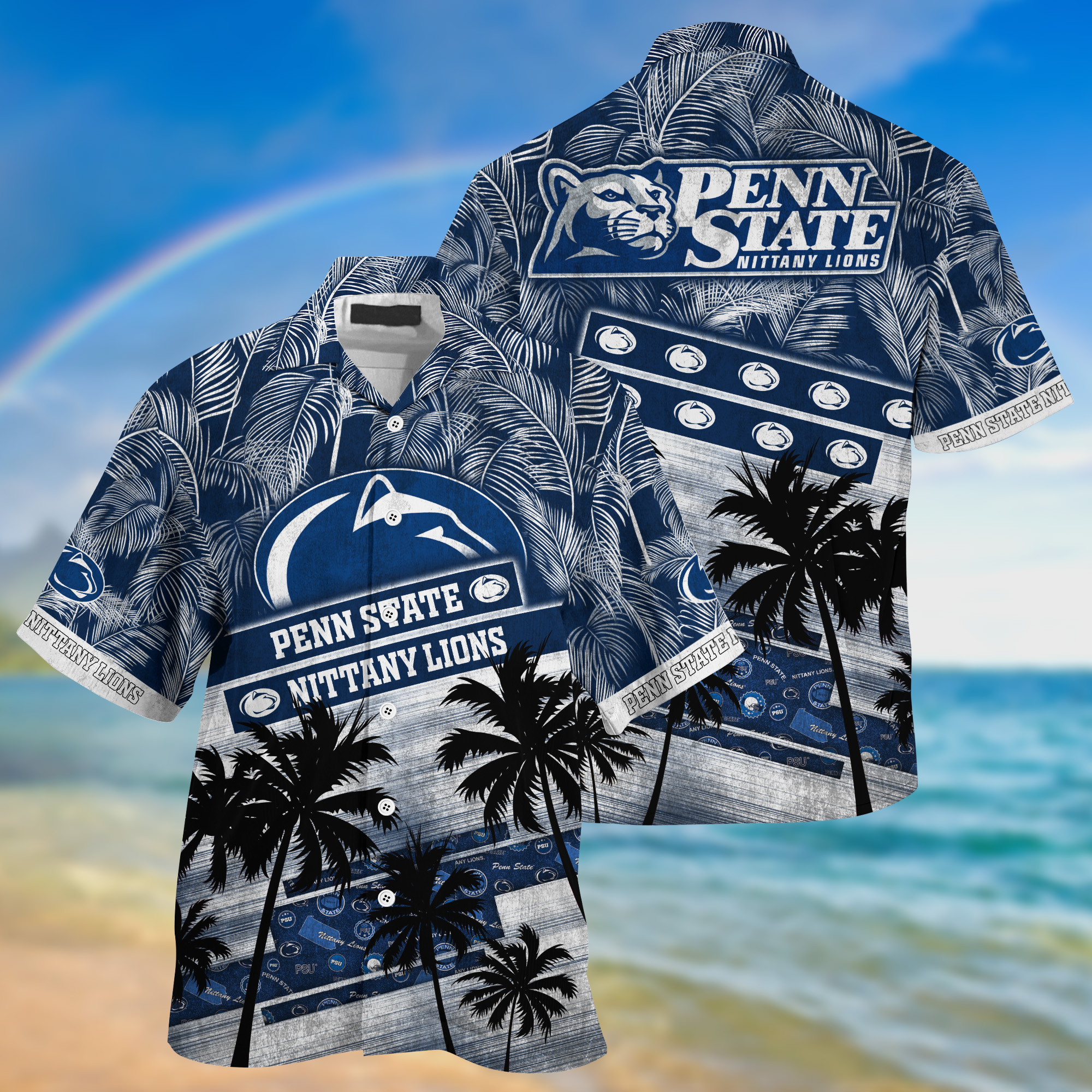 Penn State Nittany Lions NCAA Palm Tree Pattern Hawaii Shirt For Sports Fans