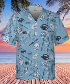 Penn State Nittany Lions Wes & Willy Vintage Floral Light Blue Hawaiian Shirt