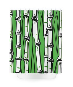 Perfect Bathroom Accessory with Modern Abstract Art Bamboo Shower Curtain