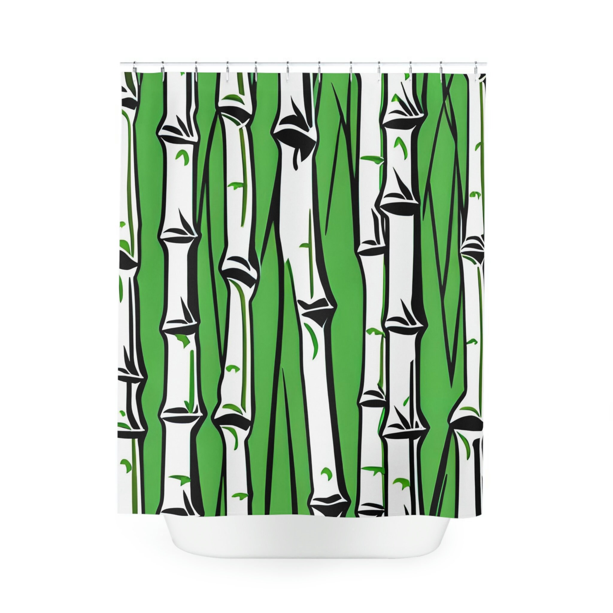 Perfect Bathroom Accessory with Modern Abstract Art Bamboo Shower Curtain