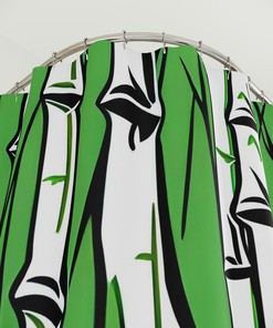 Perfect Bathroom Accessory with Modern Abstract Art Bamboo Shower Curtain