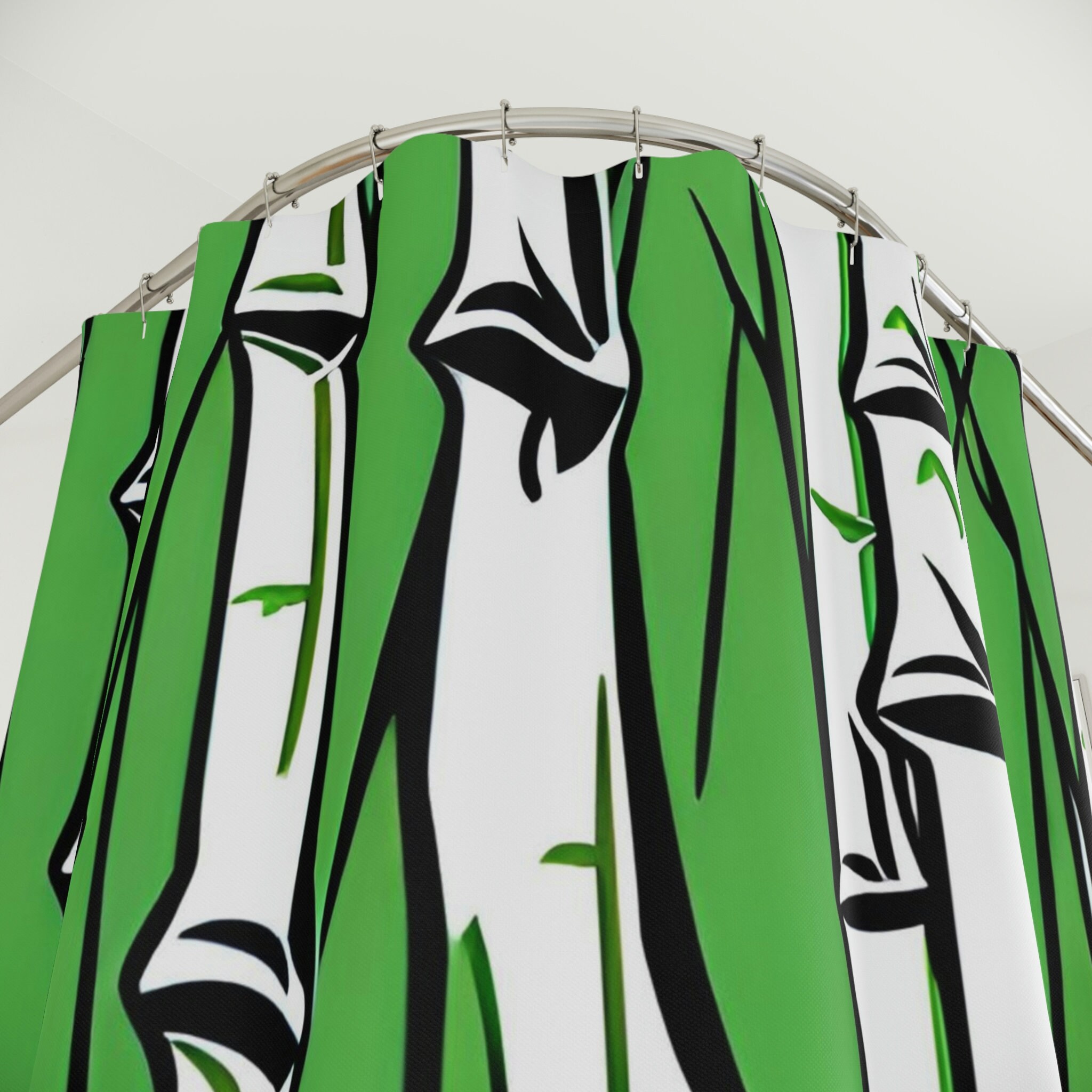 Perfect Bathroom Accessory with Modern Abstract Art Bamboo Shower Curtain