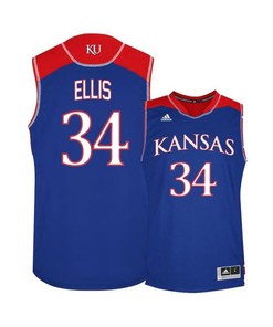 Perry Ellis 34 Kansas Jayhawks Basketball Men Jersey - Blue