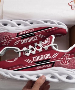 Personalize NCAA Washington State Cougars Red Max Soul Sneakers Sport Shoes