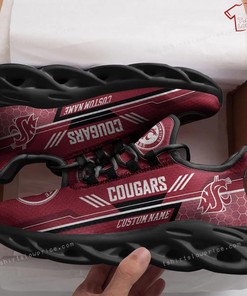 Personalize NCAA Washington State Cougars Red Max Soul Sneakers Sport Shoes