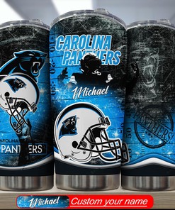 Personalized Carolina Panthers Tumbler - Custom Name Edition
