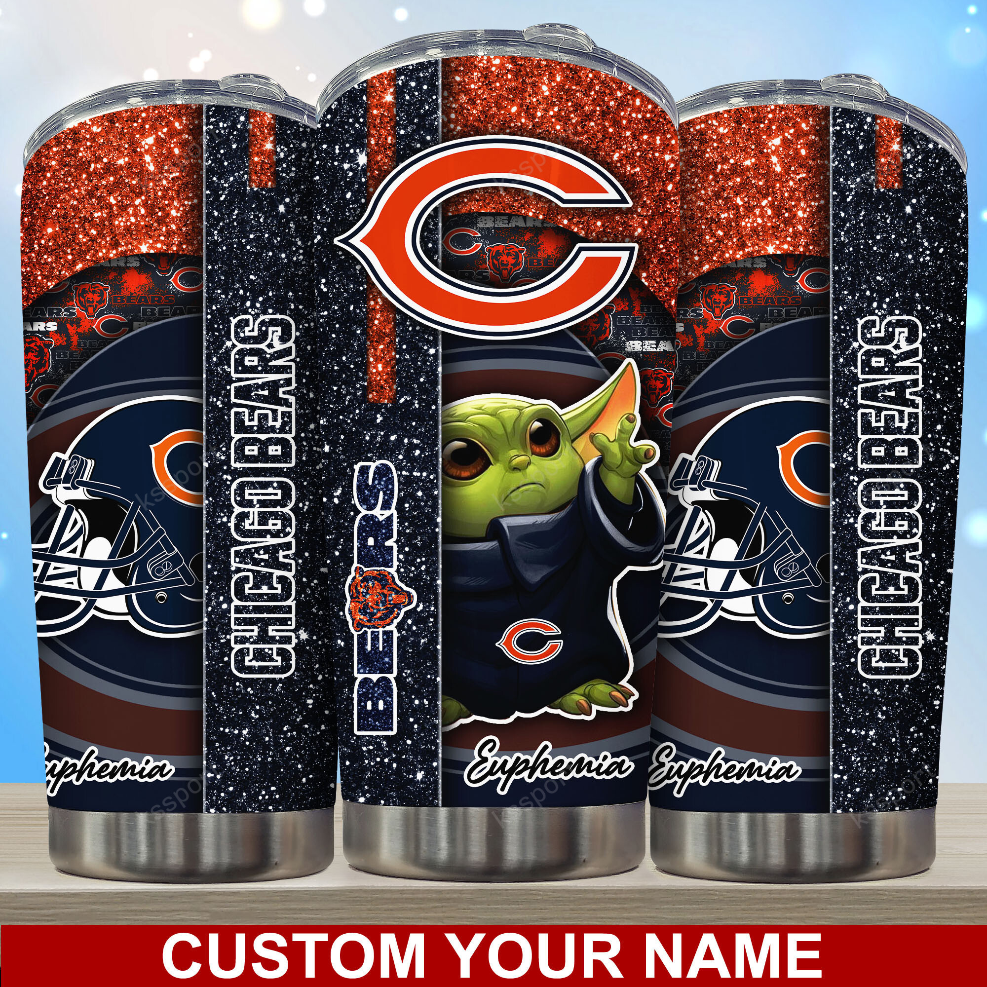 Personalized Chicago Bears Tumbler - Custom Name Edition