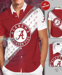 Personalized Circle Logo Pattern Alabama Crimson Tide Football Team Hawaiian Shirt