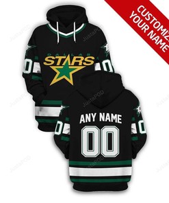 Personalized Custom Name And Number Dallas Stars 3D Hoodie Zip Hoodie