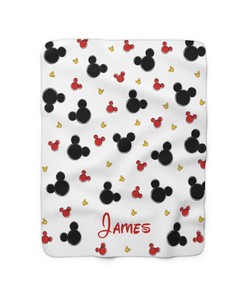 Personalized Disney Mickey Blanket, Disney Sherpa Fleece Blanket, Disney Couch Blanket, Mickey Mouse Blanket, Disney Home Nursery