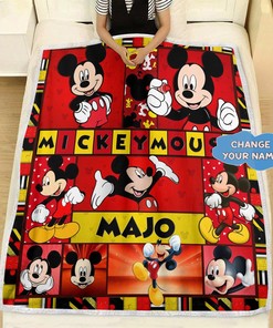 Personalized Disney Mickey Mouse Quilt | Mickey Mouse Fleece Blanket | Mickey Mouse Birthday Gifts | Disney Christmas Gift For Kids