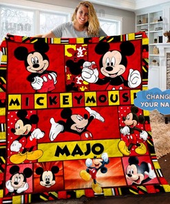 Personalized Disney Mickey Mouse Quilt | Mickey Mouse Fleece Blanket | Mickey Mouse Birthday Gifts | Disney Christmas Gift For Kids