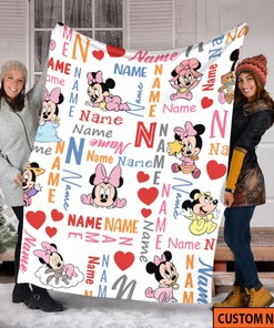 Personalized Disney Minnie Mouse Blanket,Minnie Mickey Fleece Blanket,Minnie Mouse Birthday Gifts,Disney Christmas Gift For Baby
