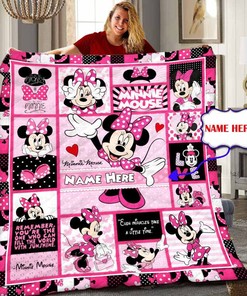 Personalized Disney Minnie Mouse Quilt Blanket