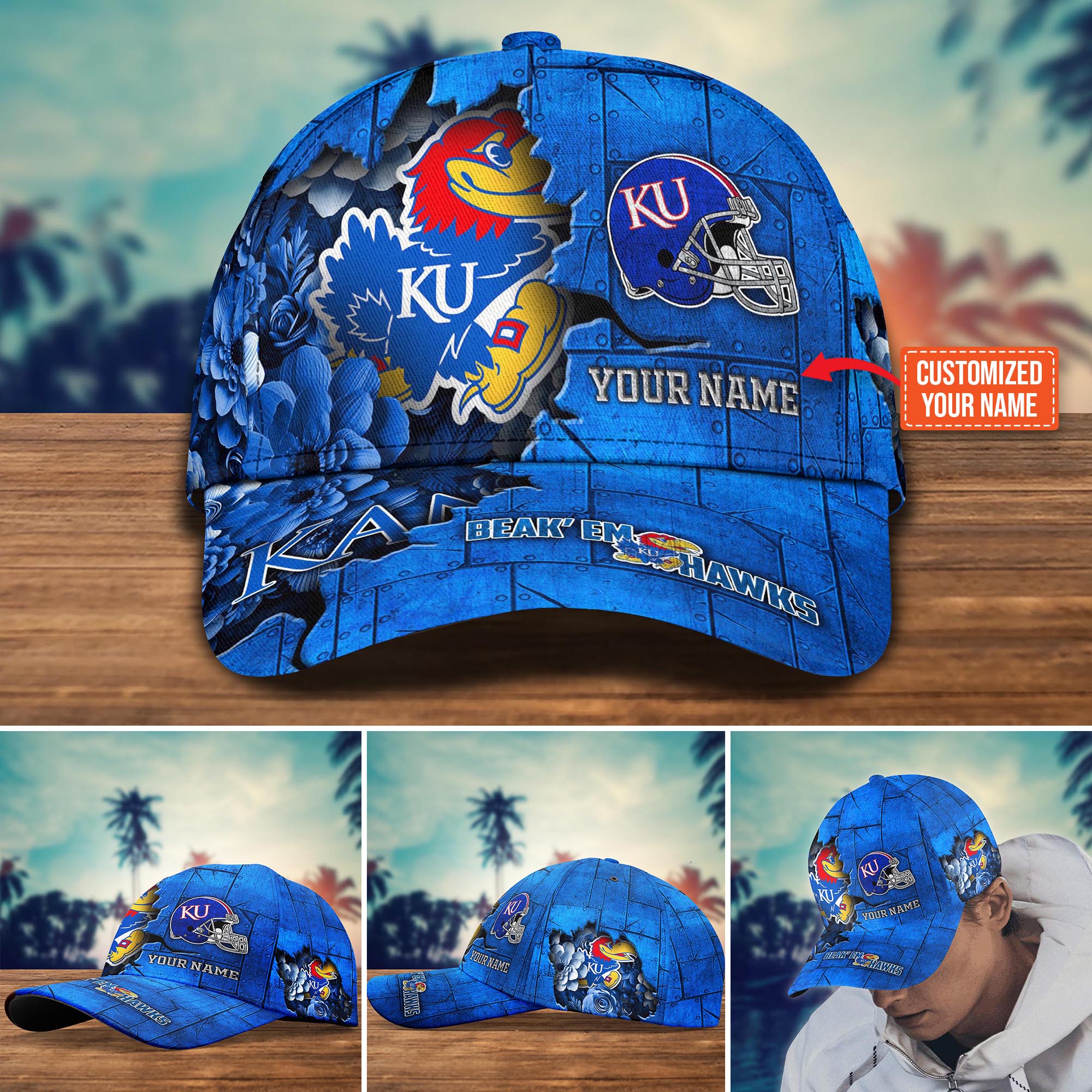 Personalized Kansas Jayhawks Cap for Fans