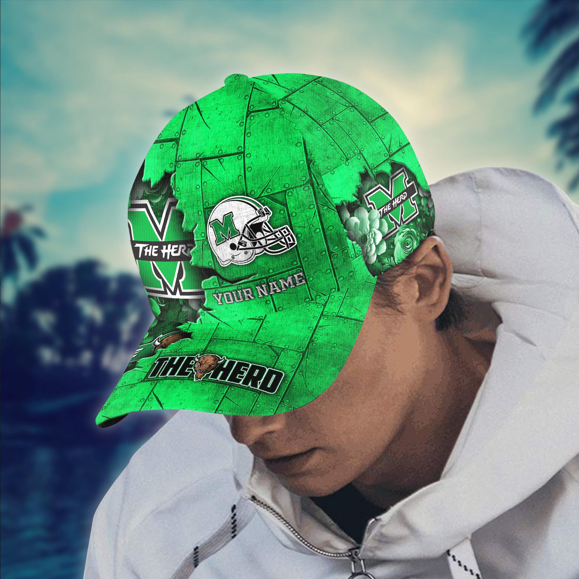 Personalized Marshall Thundering Herd Cap for Fans