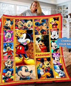 Personalized Mickey Mouse Quilt Blanket Mickey Mouse Bedding Set | Mickey Mouse Christms Gifts | Birthday Gift For Kids