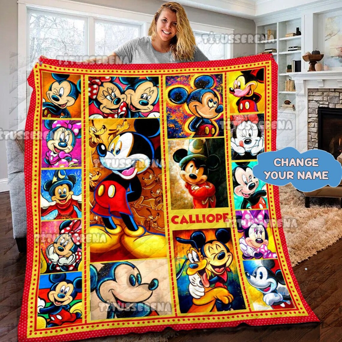 Personalized Mickey Mouse Quilt Blanket Mickey Mouse Bedding Set | Mickey Mouse Christms Gifts | Birthday Gift For Kids