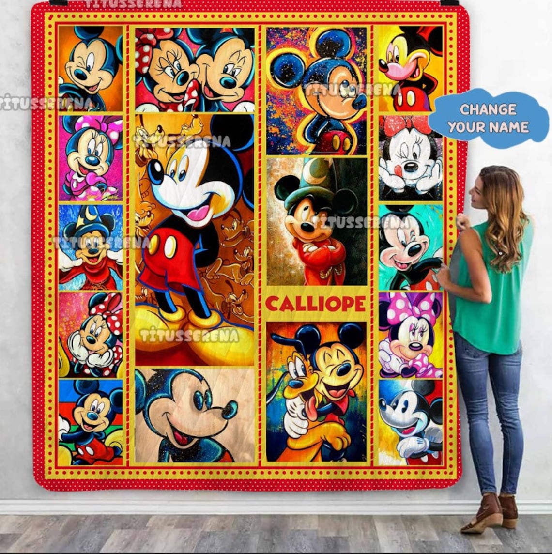 Personalized Mickey Mouse Quilt Blanket Mickey Mouse Bedding Set | Mickey Mouse Christms Gifts | Birthday Gift For Kids