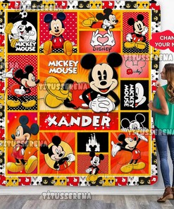 Personalized Mickey Mouse Quilt Blanket, Mickey Mouse Blanket, Mickey Mouse Birthday Gifts, Christmas Gift For Kids