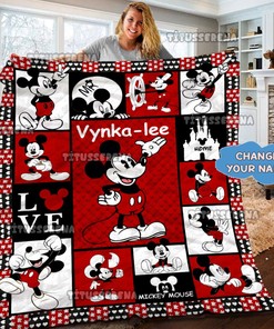 Personalized Mickey Mouse Quilt Blanket, Mickey Mouse Blanket, Mickey Mouse Birthday Gifts for Kids