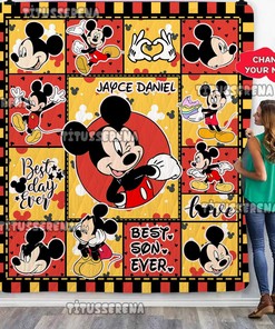 Personalized Mickey Mouse Quilt Blanket, Mickey Mouse Fleece Blanket, Mickey Mouse Birthday Gifts