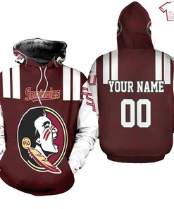 Personalized NCAA Florida State Seminoles Garnet White 3D Hoodie