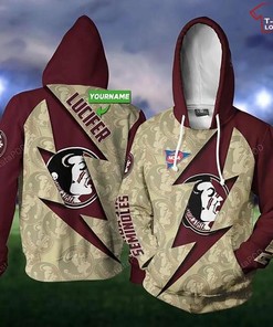 Personalized NCAA Florida State Seminoles Thunder 3D Hoodie
