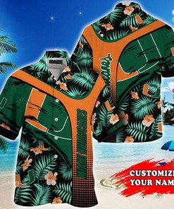 Personalized NCAA Miami Hurricanes Green Orange Hawaiian Shirt