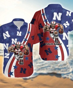 Personalized NCAA Nebraska Cornhuskers American Flag Hawaiian Shirt