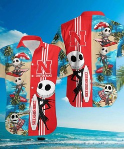 Personalized NCAA Nebraska Cornhuskers Skellington Hawaiian Shirt