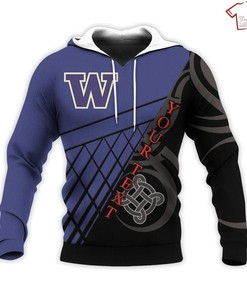 Personalized NCAA Washington Huskies Celtic Knot 3D Hoodie