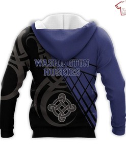 Personalized NCAA Washington Huskies Celtic Knot 3D Hoodie