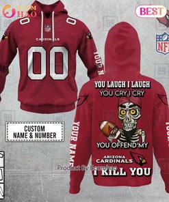 Personalized NFL Arizona Cardinals You Laugh I Laugh Jersey 3D Hoodie