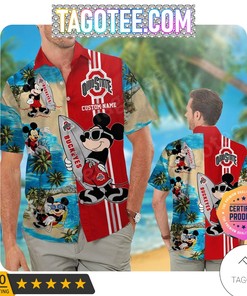 Personalized Ohio State Buckeyes Mickey Aloha Hawaiian Shirts