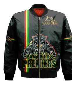 Personalized Penrith Panthers Premiers Bomber Jacket Angry Panther Simple Style LT9