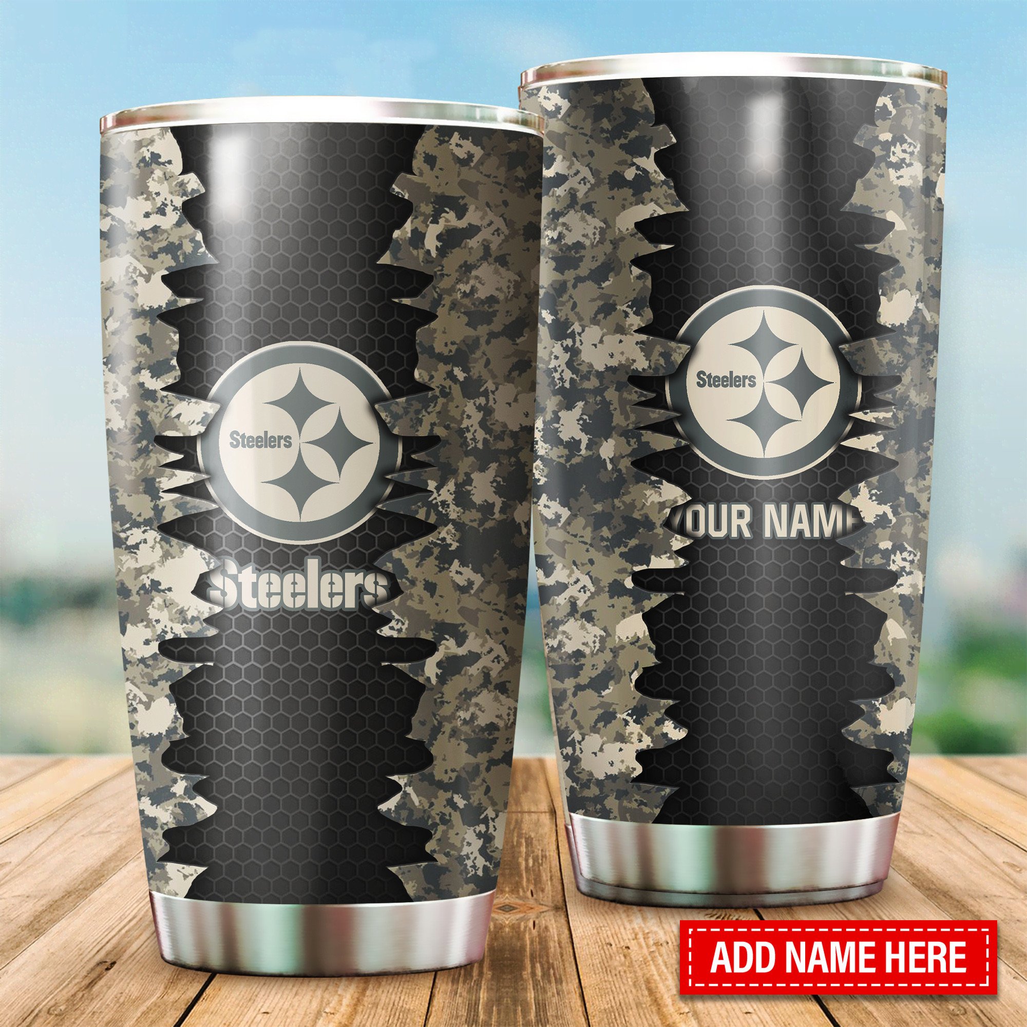 Personalized Pittsburgh Steelers Custom Name Tumbler for Dedicated Fans