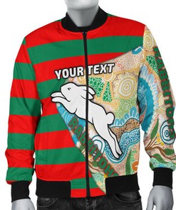 Personalized Rabbitohs Mens Bomber Jacket Aboriginal Sport Style LT16