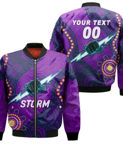 Personalized Storm Rugby 2022 Aboriginal Art Bomber Jacket - LT12
