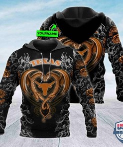 Personalized Texas Longhorns Dragon NCAA 3D Hoodie
