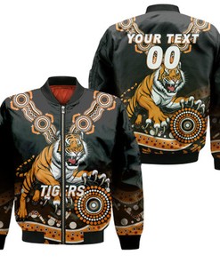 Personalized Tigers Rugby 2022 Aboriginal Art Bomber Jacket - LT12