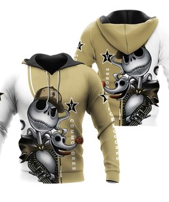 Personalized Vanderbilt Commodores Jack Skellington And Zero 3D Printed Hoodie